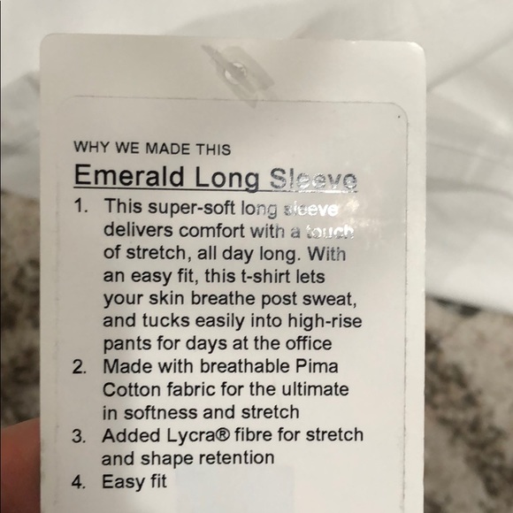 Lulu🍋 LNY White Emerald Long Sleeve, size 6 - Picture 9 of 12